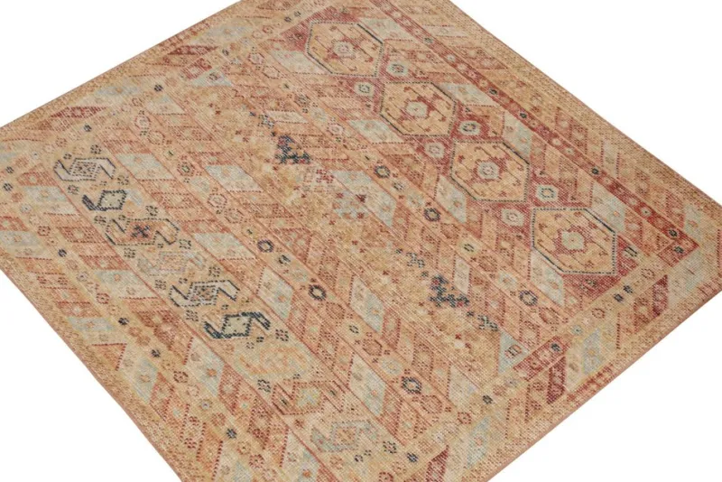 Pamono Distressed Tribal Style Square Rug from R&K Principal Jahanshah Nazmiyal> Carpets & Textiles|Carpets & Textiles