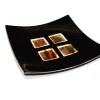 Pamono Dodezona R20 Black Murano Glass and Aventurine Plate by Stefano Birello for VéVé Glass> Decorative Plates
