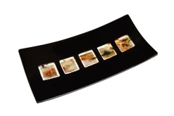 Pamono Dodezona R30 Black Murano Glass and Aventurine Plate by Stefano Birello for VéVé Glass> Decorative Plates