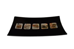 Pamono Dodezona R30 Black Murano Glass and Aventurine Plate by Stefano Birello for VéVé Glass><noscript><img width=