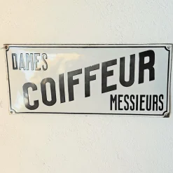 Sale Pamono Domed Enamel Coiffeur Sign, 1910s