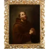 Pamono Domenico Fedeli after Maggiotto, Saint Francis Meditating, 1700s, Oil on Canvas, Framed> Contemporary|Painting
