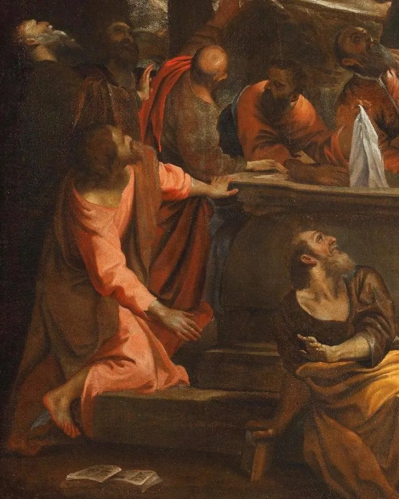 Pamono Domenico Maria Canuti, L' Assunzione della Vergine (da Annibale Carracci), XVII secolo, olio su tela> Old Masters