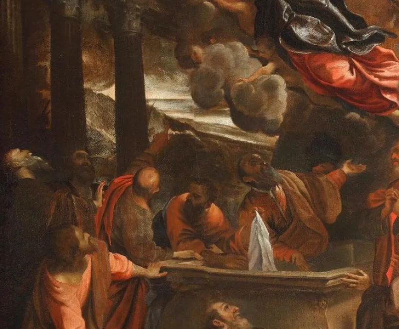 Pamono Domenico Maria Canuti, L' Assunzione della Vergine (da Annibale Carracci), XVII secolo, olio su tela> Old Masters