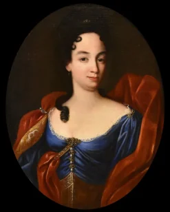 Pamono Domenico Parodi, Portrait of Anne Marie d'Orléans, 1730, Oil on Canvas, Framed> Old Masters|Classical