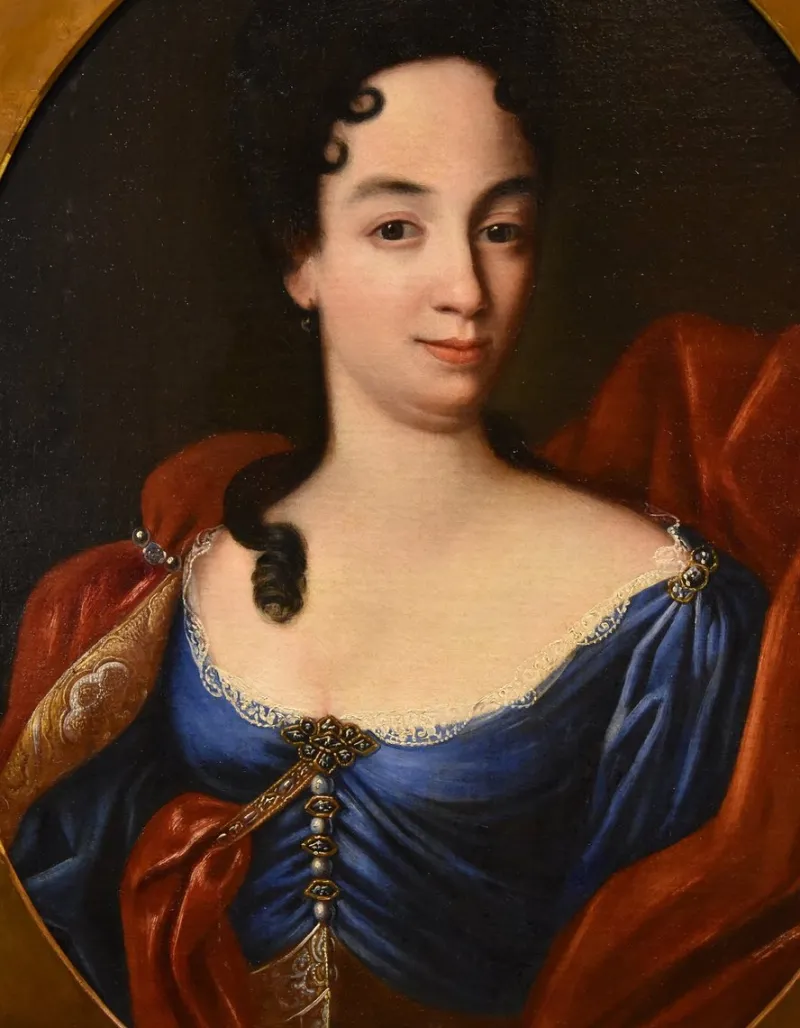 Pamono Domenico Parodi, Portrait of Anne Marie d'Orléans, 1730, Oil on Canvas, Framed> Old Masters|Classical