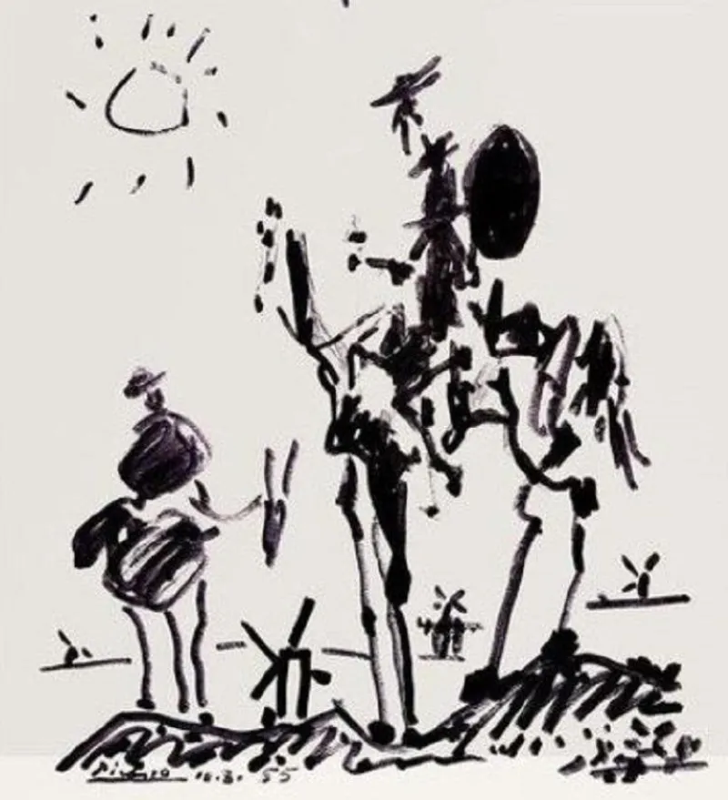 Pamono Don Quixote Screenprint Exhibition Poster after Picasso> Posters|Wall Decor