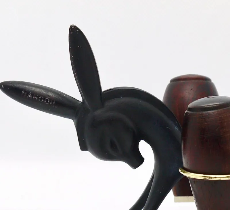 Pamono Donkey Salt and Pepper Shakers with Holder by Walter Bosse for Hertha Baller, Austria, 1950s, Set of 3> Salt & Pepper Shakers