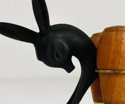Pamono Donkey Salt and Pepper Shakers with Holder by Walter Bosse for Hertha Baller, Austria, 1950s, Set of 3> Salt & Pepper Shakers