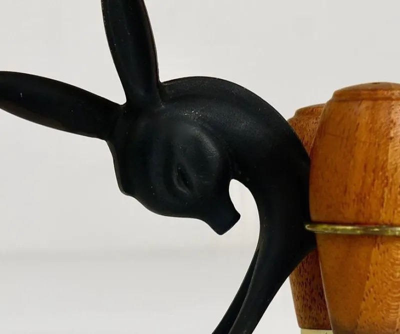 Pamono Donkey Salt and Pepper Shakers with Holder by Walter Bosse for Hertha Baller, Austria, 1950s, Set of 3> Salt & Pepper Shakers