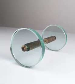 Pamono Door Handle in Glass and Brass by Max Ingrand for Fontana Art, 1950s><noscript><img width=