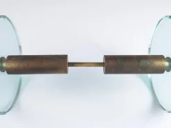 Pamono Door Handle in Glass and Brass by Max Ingrand for Fontana Art, 1950s><noscript><img width=