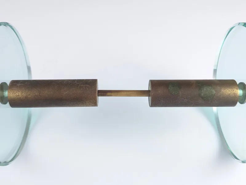 Pamono Door Handle in Glass and Brass by Max Ingrand for Fontana Art, 1950s> Architectural Elements