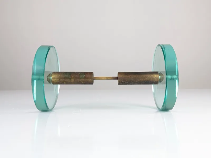 Pamono Door Handle in Glass and Brass by Max Ingrand for Fontana Art, 1950s> Architectural Elements