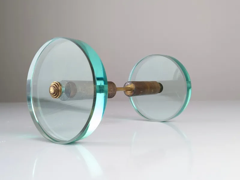 Pamono Door Handle in Glass and Brass by Max Ingrand for Fontana Art, 1950s> Architectural Elements