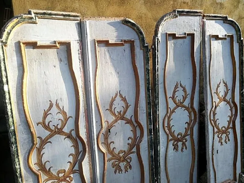 Pamono Doors with Lacquers and Gold Leaf Decorations, Late 17th Century, Set of 2> Architectural Elements