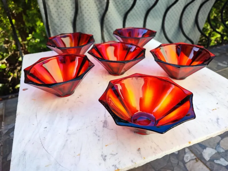 Pamono Dorota Salad Bowls by Drost for Ząbkowice Steelworks, 1976, Set of 6> Dinner Plates & Bowls
