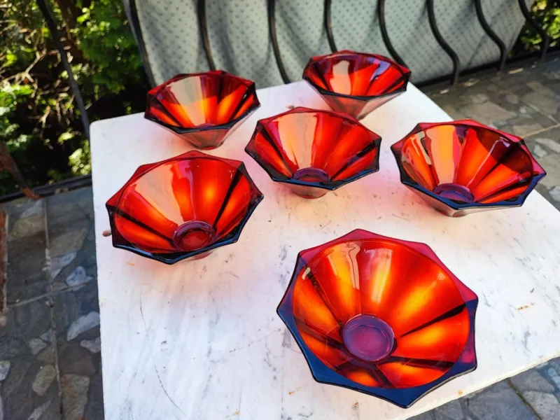 Pamono Dorota Salad Bowls by Drost for Ząbkowice Steelworks, 1976, Set of 6> Dinner Plates & Bowls