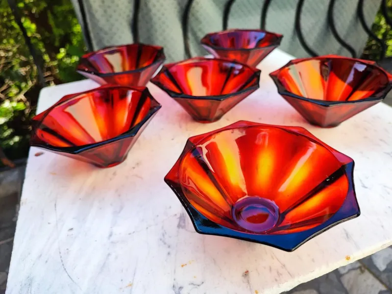 Pamono Dorota Salad Bowls by Drost for Ząbkowice Steelworks, 1976, Set of 6> Dinner Plates & Bowls