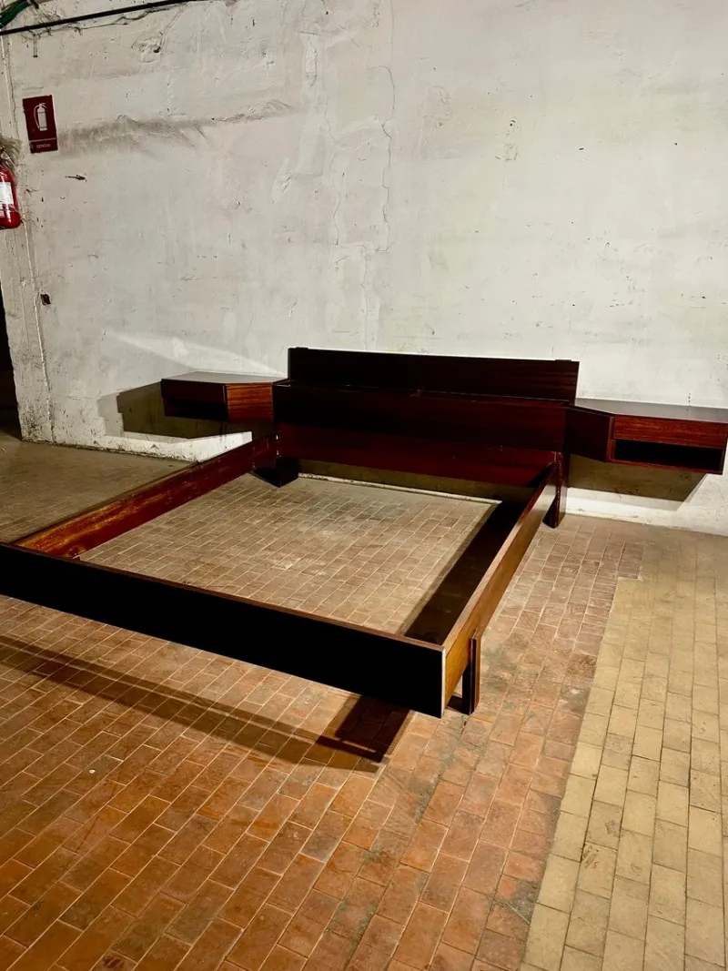 Online Pamono Double Bed in Rosewood, 1960s