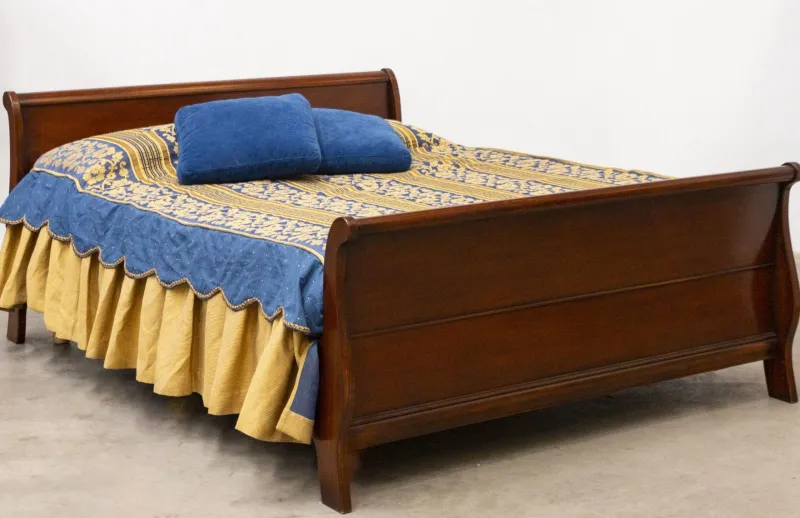 Pamono Double Bed in Walnut> Beds & Bedroom Sets