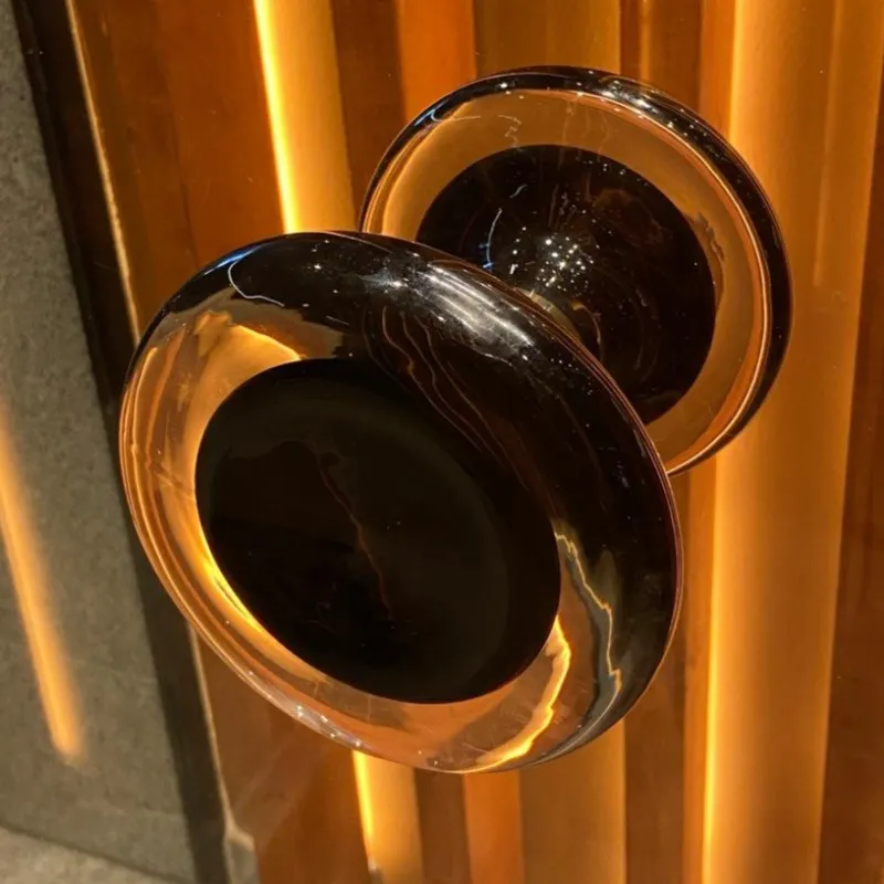 Pamono Double Door Handles in Murano Glass and Chrome, 1970s, Set of 2> Architectural Elements