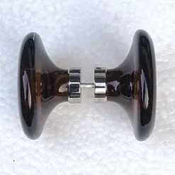 Pamono Double Door Handles in Murano Glass and Chrome, 1970s, Set of 2><noscript><img width=