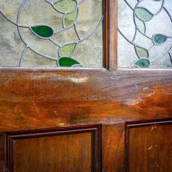 Best Pamono Double Doors with Stained Glass Windows, Early 20th Century, Set of 2