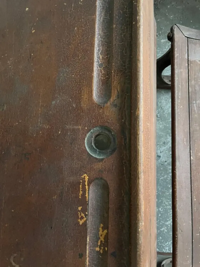 Pamono Double School Desk with Cast Iron Frame, Early 20th Century> Desks