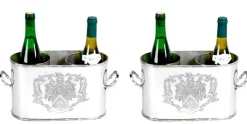 Pamono Double Silver-Plated Ice Buckets, Set of 2><noscript><img width=