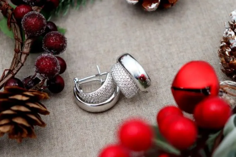 Pamono Double-Sided 18 Karat White Gold Earrings with Diamonds, Set of 2> Earrings