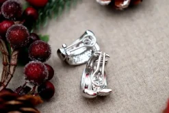 Pamono Double-Sided 18 Karat White Gold Earrings with Diamonds, Set of 2><noscript><img width=