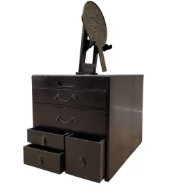 Pamono Dresser with Mirror in Lacquered Black, Japan, 1880s><noscript><img width=