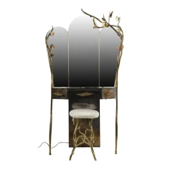 Hot Pamono Dressing Table with Triptych Mirror by Henri Fernandez