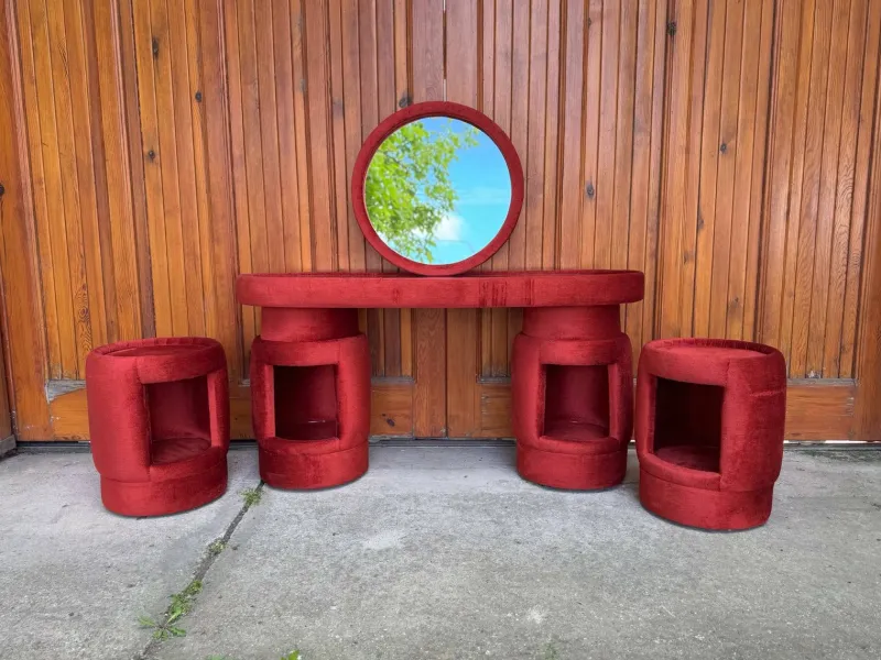 Best Pamono Dressing Tables by Kecskeméti Bútorertékesítő Vállalat, 1975, Set of 4