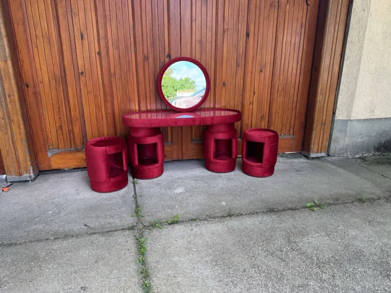 Best Pamono Dressing Tables by Kecskeméti Bútorertékesítő Vállalat, 1975, Set of 4