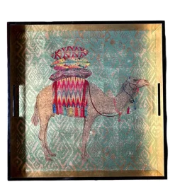 Pamono Dromedary Square Tray in Lacquered Wood by Les Ottomans><noscript><img width=