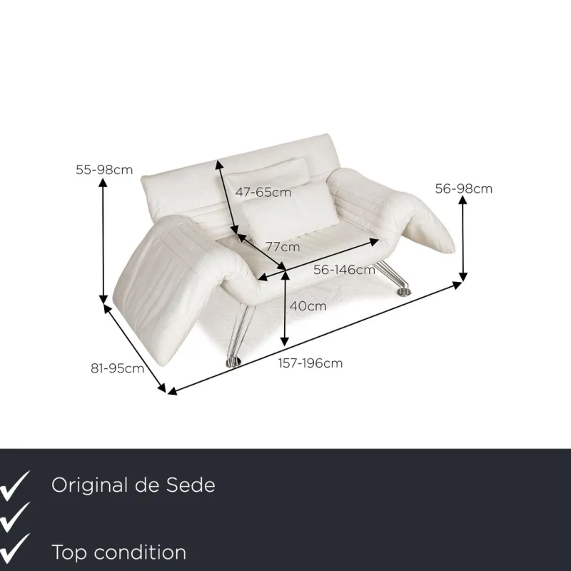 New Pamono DS 142 Wing Leather Daybed in White from de Sede