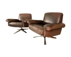 Pamono DS-31 3-Seater Sofa, Armchairs and Ottoman, 1970s, Set of 4><noscript><img width=