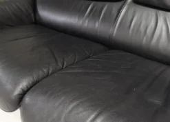 Pamono DS-2011 Two-Seat Sofa in Black Leather from De Sede><noscript><img width=