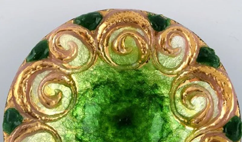 New Pamono Duban Christel for Limoges, Bronze Bowl with Enamel Work, 1940s