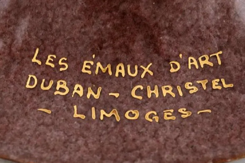 New Pamono Duban Christel for Limoges, Bronze Bowl with Enamel Work, 1940s