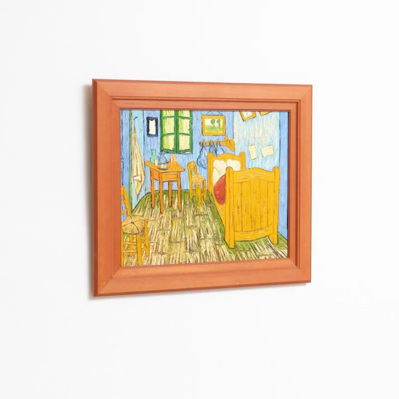 Sale Pamono Dutch Artist Geelong after Van Gogh, The Bedroom, 1970s, Oil Painting, Framed