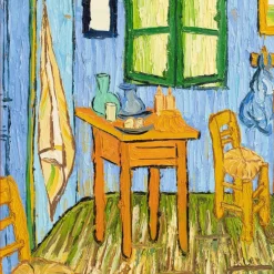 Sale Pamono Dutch Artist Geelong after Van Gogh, The Bedroom, 1970s, Oil Painting, Framed