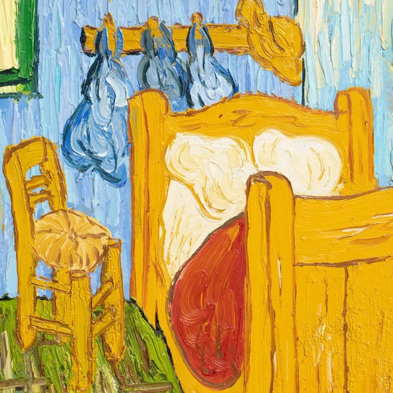 Sale Pamono Dutch Artist Geelong after Van Gogh, The Bedroom, 1970s, Oil Painting, Framed