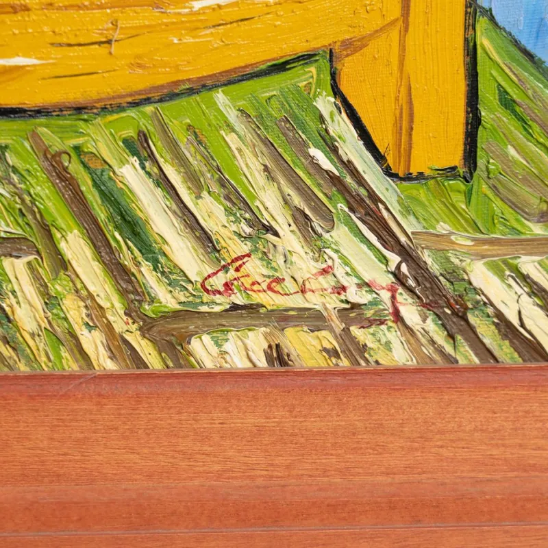 Sale Pamono Dutch Artist Geelong after Van Gogh, The Bedroom, 1970s, Oil Painting, Framed