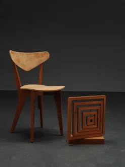 Hot Pamono Dutch Artist, Geometric Sculpture, 1960s, Wood & Iron