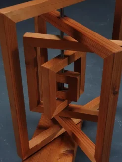 Hot Pamono Dutch Artist, Geometric Sculpture, 1960s, Wood & Iron