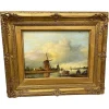 Pamono Dutch Artist, Landscape, 19th Century, Oil on Panel, Framed> Classical