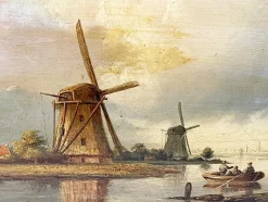Pamono Dutch Artist, Landscape, 19th Century, Oil on Panel, Framed><noscript><img width=